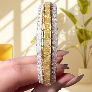 Princess Cut Yellow Sapphire Bangle Bracelet