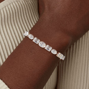 18ctw Oval and Emerald Cut White Sapphire Bracelet