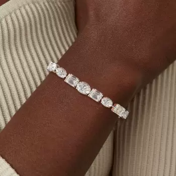 18ctw Oval and Emerald Cut White Sapphire Bracelet