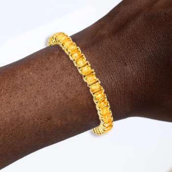 40ctw Princess Cut Yellow Sapphire Classic Tennis Bracelet