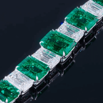 Luxury Emerald Cut Green Sapphire Bracelet