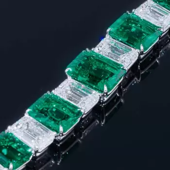 Luxury Emerald Cut Green Sapphire Bracelet