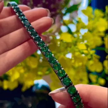 14ct Round Cut Emerald Bracelet