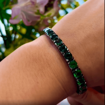 14ct Round Cut Emerald Bracelet