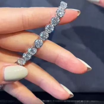 12ct Round Cut White Sapphire Bracelet  