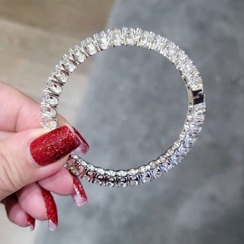 30ctw Round Cut White Sapphire Tennis Bangle Bracelet