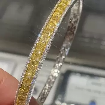 Princess Cut Yellow Sapphire Tennis Bangle