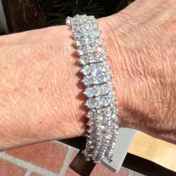 14.5ctw Radiant Cut White Sapphire Tennis Bracelet