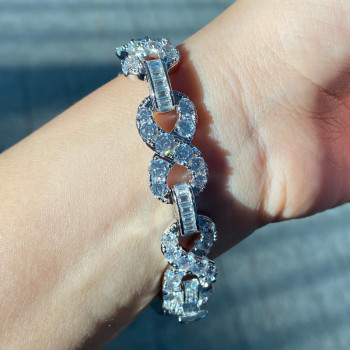 24ctw White Sapphire Infinity Statement Bracelet