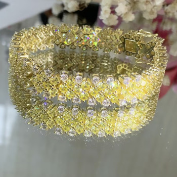20ctw Round Cut Yellow and White Sapphire Tennis Bracelet
