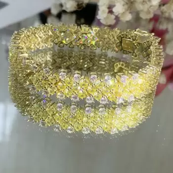20ctw Round Cut Yellow and White Sapphire Tennis Bracelet