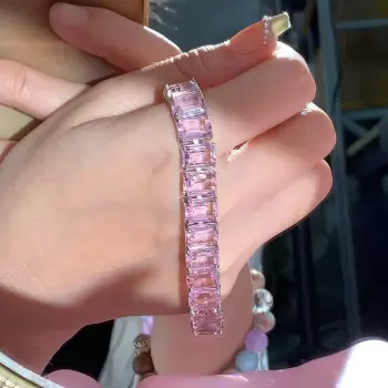 50ctw Emerald Cut Unisex Tennis Bracelet