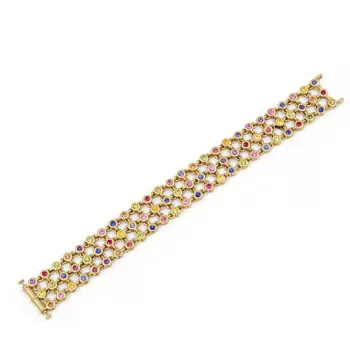 20ctw Multicolor Double Face Two in One Statement Bracelet
