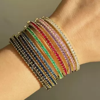 18ctw Candy Color Sapphire Stackable Bangle