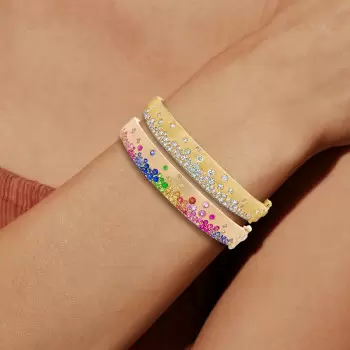 Flush Set Multicolor Sapphire Rainbow Starry Bangle