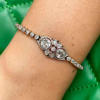 9ctw Round Cut Milgrain Vintage Tennis Bracelet