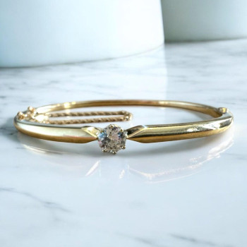 2ct Round Cut Knite Edge Vintage Bangle