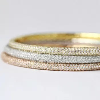 7ctw Four-Row White Sapphire Allover Paved Stackable Bangle