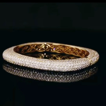 22ctw White Sapphire Allover Paved Square Bangle