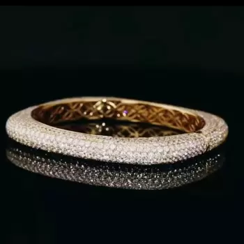 22ctw White Sapphire Allover Paved Square Bangle