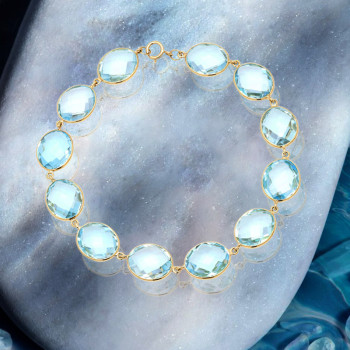 41ctw Oval Cut Aquamarine Vintage Statement Bracelet