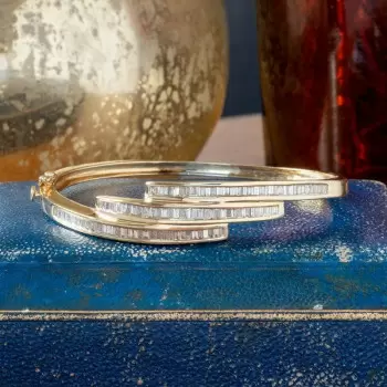3ctw Baguette Cut Vintage Bypass Bangle