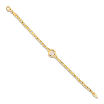 2.7ct Round Cut Pendant Link Chain Bracelet