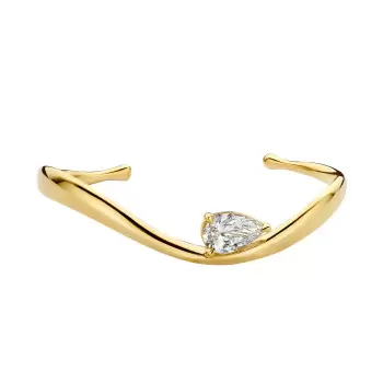3ct Pear Cut White Sapphire Modern Simple Bangle