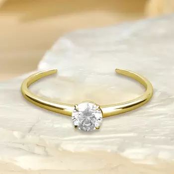 7ct Round Cut White Sapphire Modern Simple Cuff Bangle