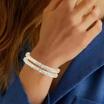 30ctw Round Cut Two Tone Eternity Bangle