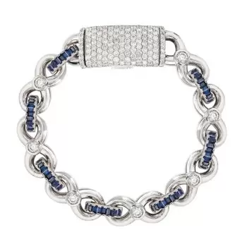 6ctw Baguette Cut Blue Sapphire Infinity Bracelet