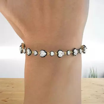 12ctw Heart Cut Two Tone Vintage Tennis Bracelet