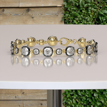 12ctw Cushion Cut Two Tone Vintage Tennis Bracelet