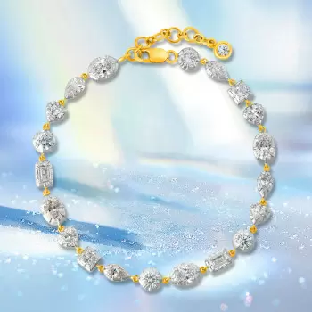 6ctw Multi-cut Georgian-set Two Tone Bracelet