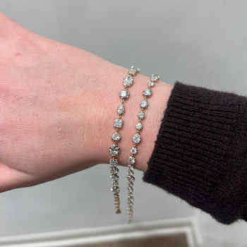 6ctw Multi-cut Georgian-set Two Tone Bracelet