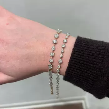 6ctw Multi-cut Georgian-set Two Tone Bracelet