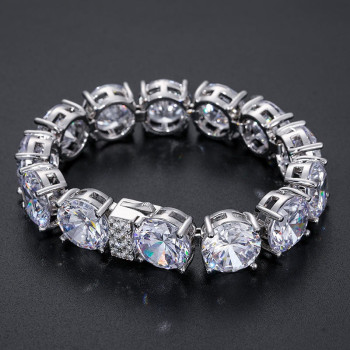 80ctw 14MM Huge Round Cut Classic Tennis Bracelet