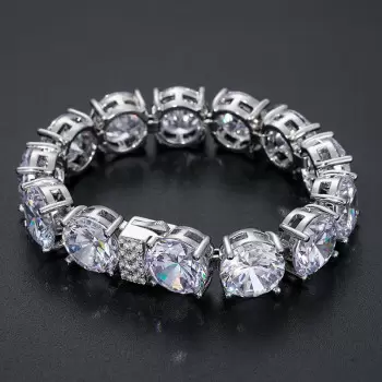 80ctw 14MM Huge Round Cut Classic Tennis Bracelet