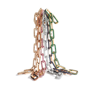 12ctw Multicolor Sapphire Paved Stackable Link Bracelet
