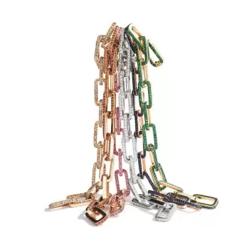 12ctw Multicolor Sapphire Paved Stackable Link Bracelet