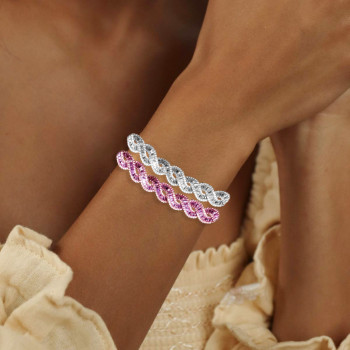 14ctw Round and Baguette Cut Intertwined Infinity Bracelet