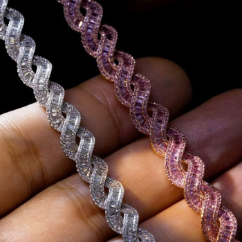 14ctw Round and Baguette Cut Intertwined Infinity Bracelet
