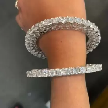 42ctw Round Cut White Sapphire Hollow Vintage Statement Bangle