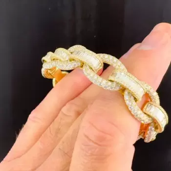 20ctw Round and Baguette Cut Link Bracelet