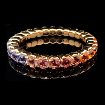 39ctw Round Cut Multicolor Sapphire Rainbow Bracelet
