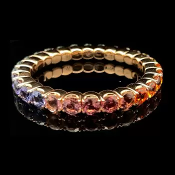 39ctw Round Cut Multicolor Sapphire Rainbow Bracelet