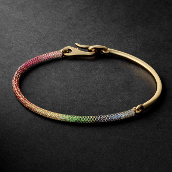 3.5ctw Multicolor Sapphire Paved Rainbow Bracelet