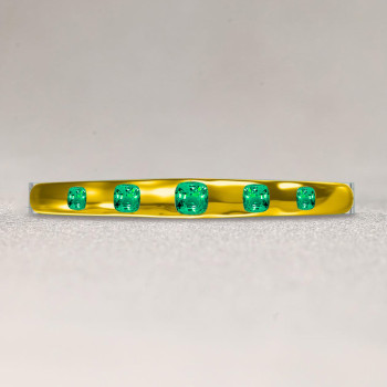 6ctw Bezel-set Cushion Cut Emerald Bangle