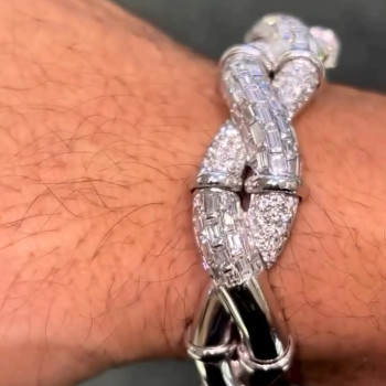 12ctw Baguette and Round Cut Infinity Bangle
