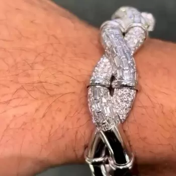 12ctw Baguette and Round Cut Infinity Bangle